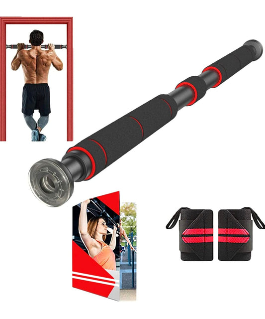 Pull-up bar for doorway, chin-up bar for strength training, adjustable upper body trainer, door fitness exercise gym equipment for home indoor, no screw installation