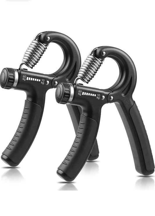 Perfect for musicians, athletes, and hand injury recovery, 2 Pack Hand Grip Strengthener, Grip Strength Trainer, Adjustable Resistance 22-132Lbs (10-60kg), Non-Slip Gripper